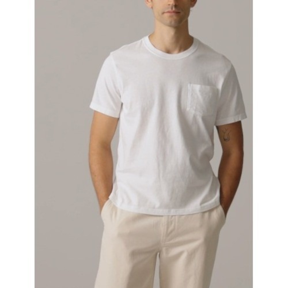 J.Crew Mens Vintage Jersey Relaxed Pocket T-Shirt White Size Medium Cotton Blend